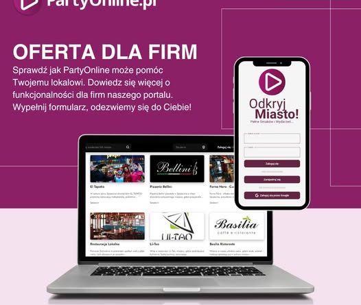 PartyOnline, Promocja restauracji, Aplikacja gastronomiczna, Rezerwacja miejsc,